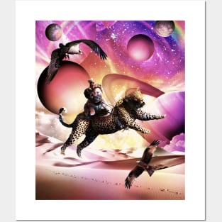 Dog Riding Cheetah In Space Posters and Art